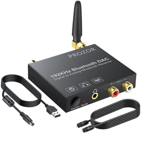 PROZOR 192KHz Digital to Analog Audio Converter, Bluetooth Audio Adapter with Bluetooth 5.0 Receiver, DAC Optical Coaxial Toslink to Stereo L/R RCA 3.5mm Audio Adapter, for HDTVs Smartphones Tablets