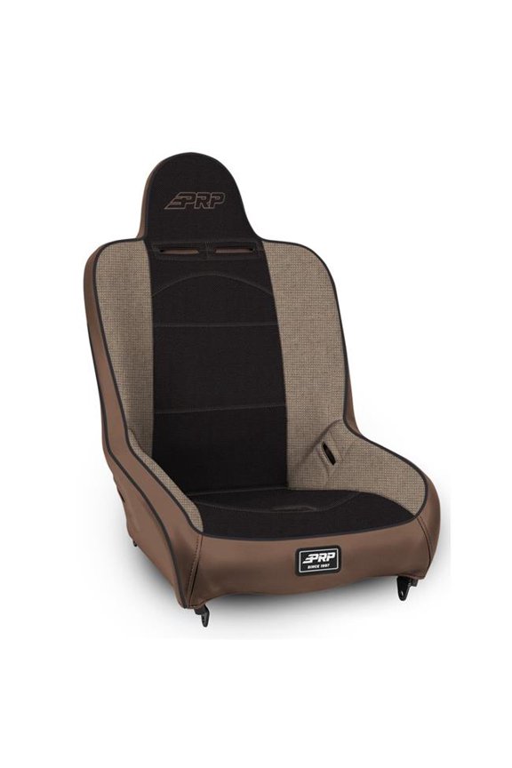 Out Two Neck Slots Premier High Back Suspension Seat, Tan & Black