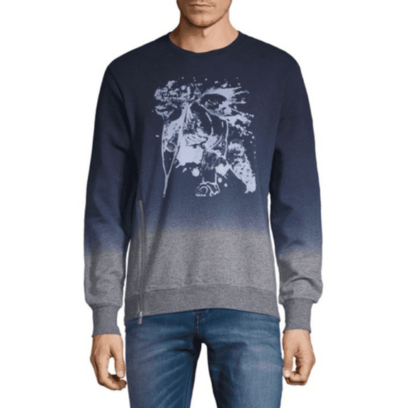 PRPS Goods & Co. Heather Grey/Blue Pullover Sweater Size L