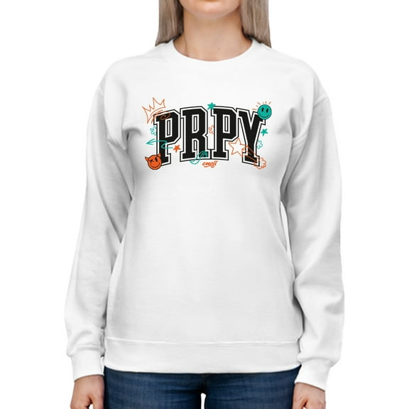 PRPY Street Graphic - Playful Symbols Art Design Women's Sweatshirt
