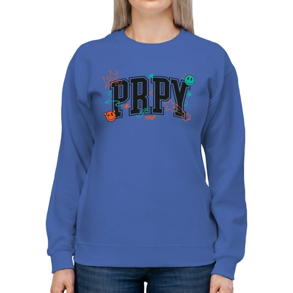 PRPY Street Graphic - Playful Symbols Art Design Women's Sweatshirt