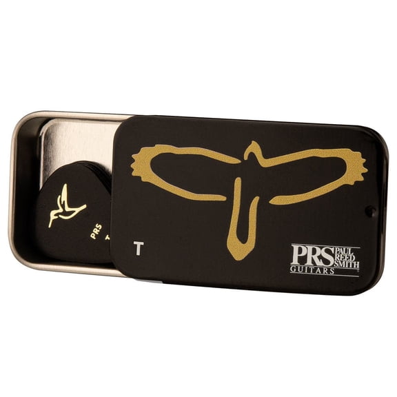 PRS Guitar Pick Tin Medium Assortment, Black/Gold Bird