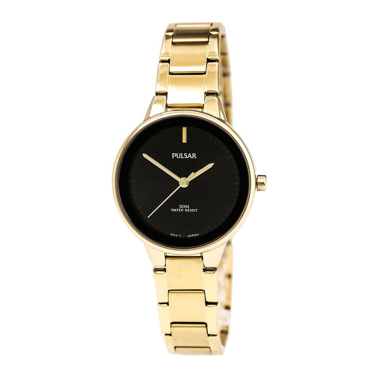 Pulsar Gold and Black Timepiece Vintage Pulsar Quartz Watch Gold & Black Rectangular Women main image 2