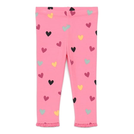 Garanimals Baby Girls Print Jersey Leggings with Lace Trim, Sizes 0M-24M