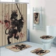 thumbnail image 1 of PRTAU King Lion Symbol of Courage with Sword Armor Shield on Grunge Backdrop 5 Piece Bathroom Set Shower Curtain Bath Towel Bath Rug Contour Mat and Toilet Lid Cover, 1 of 2