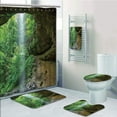 thumbnail image 1 of PRTAU Nature Canyon Michigan Caves Memorial Falls in the Forest Eco Foliage Army Fern 5 Piece Bathroom Set Shower Curtain Bath Towel Bath Rug Contour Mat and Toilet Lid Cover, 1 of 2