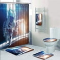thumbnail image 1 of PRTAU Spaceman in Galaxy in Front of Nebula Gas Cloud Interstellar 5 Piece Bathroom Set Shower Curtain Bath Towel Bath Rug Contour Mat and Toilet Lid Cover, 1 of 2