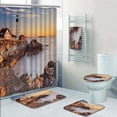 thumbnail image 1 of PRTAU United States Cape Elizabeth Maine River Portland house Sunrise USA Coast Scenery 5 Piece Bathroom Set Shower Curtain Bath Towel Bath Rug Contour Mat and Toilet Lid Cover, 1 of 2