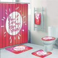 thumbnail image 1 of PRTAU Vibrant Sunshine Form with Blury Handwritten Saying You Me Maroon 5 Piece Bathroom Set Shower Curtain Bath Towel Bath Rug Contour Mat and Toilet Lid Cover, 1 of 2