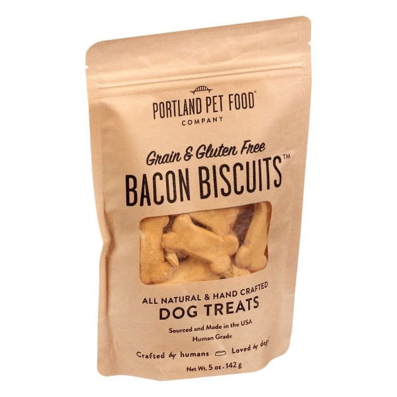 Portland Pet Food Company - Dog Treats Bacon Biscuits - Case Of 6-5 Oz