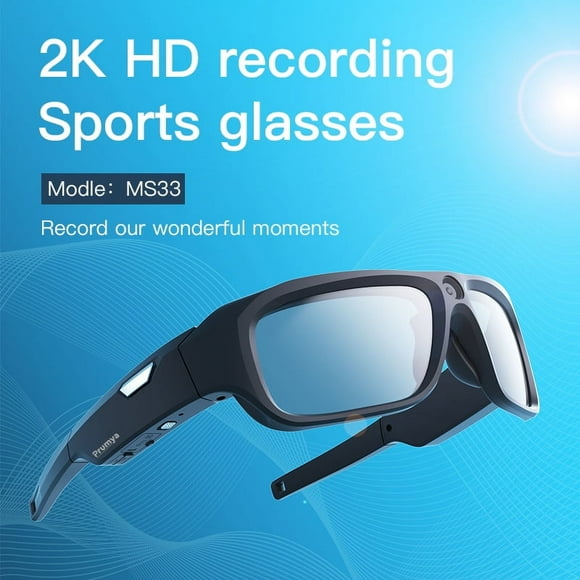 PRUMYA Smart glasses, 2K Full HD Video Recording Camera,Shooting Camera Glasses For Cycling,Hiking,Fishing,Hunting