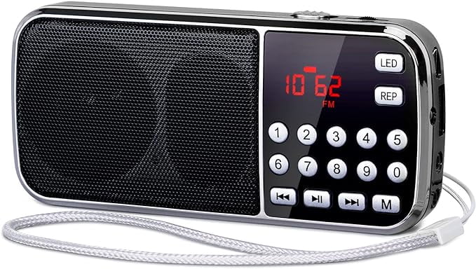 PRUNUS J-189 Bluetooth Portable AM/FM Radio, Black