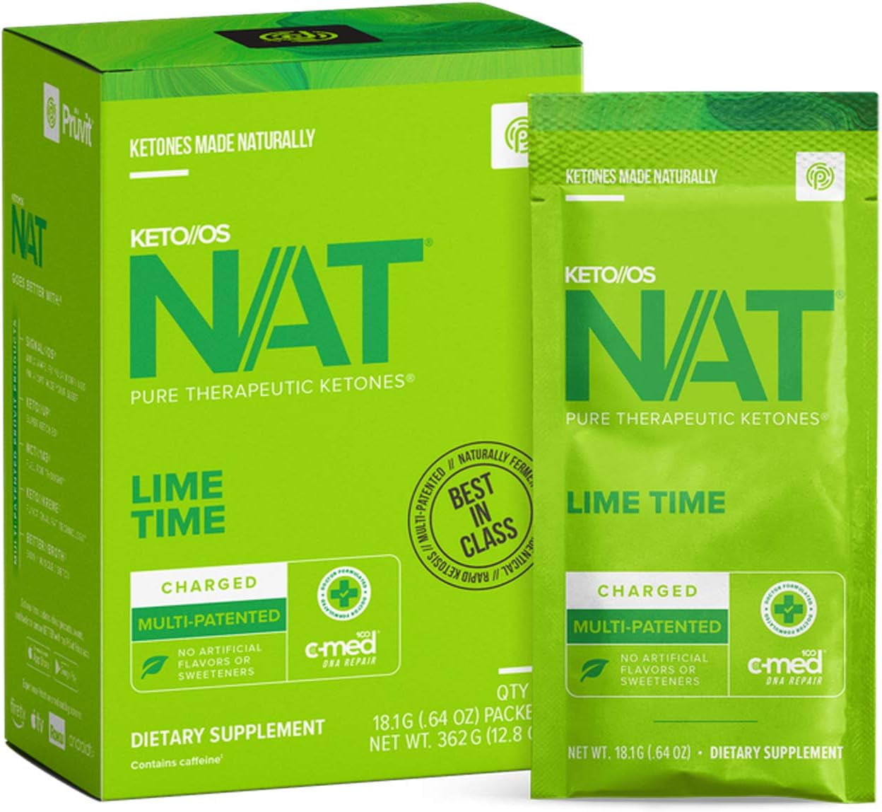 PRUVIT Keto//OS NAT Lime Time Keto Supplements Charged Exogenous
