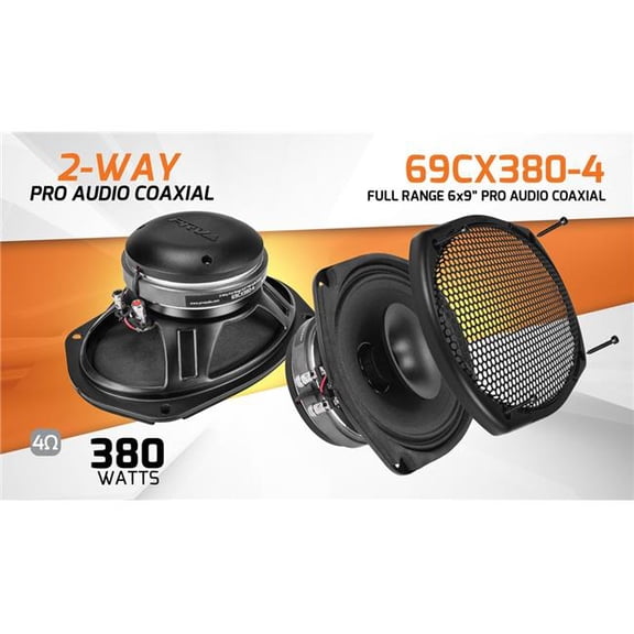 PRV 6 x 9 in. Full Range 2-Way Coaxial Car Speaker with 380 watt & 4 Ohm