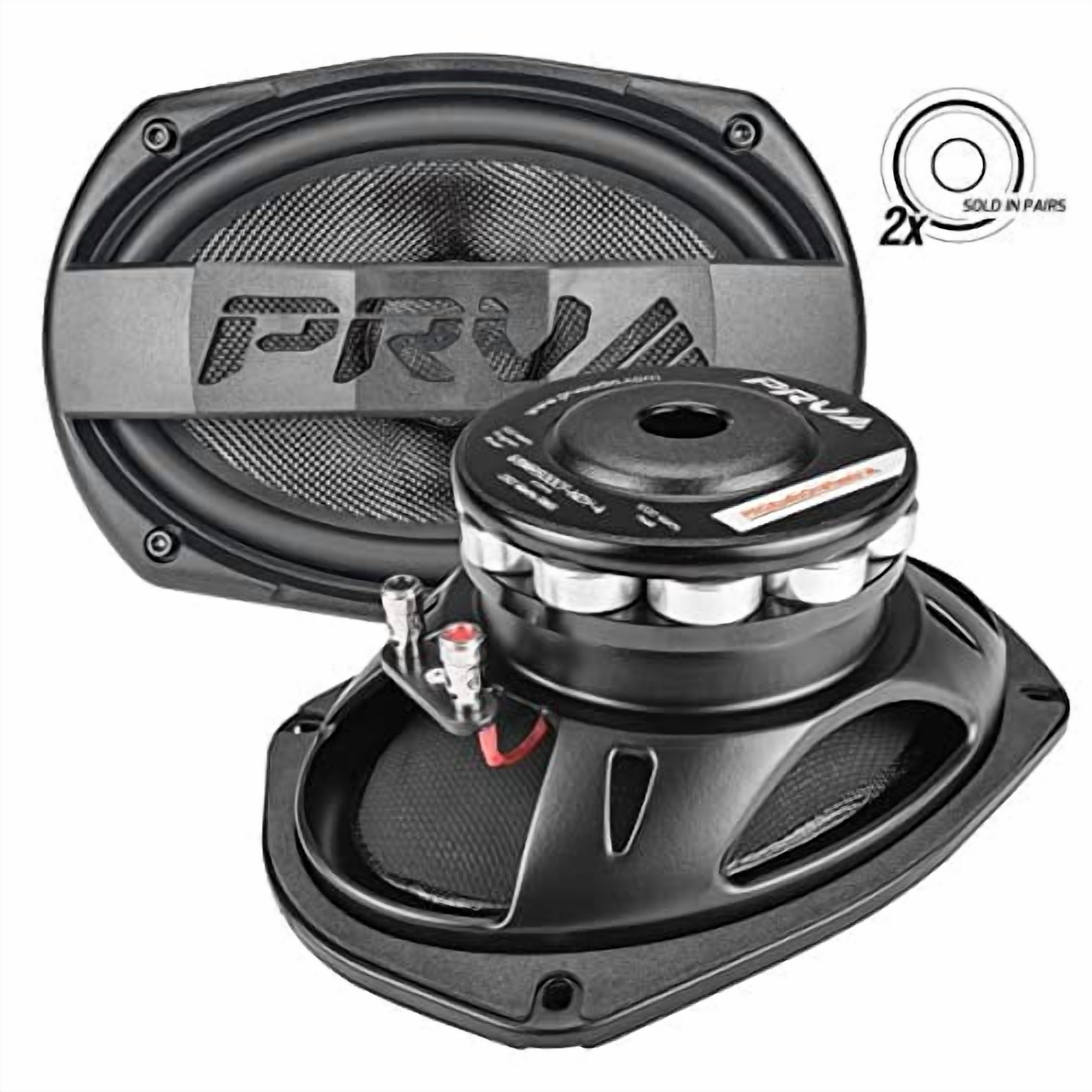 2x PRV Audio 6MR200A-4 6.5" Mid-Range Shallow Loudspeakers – 200W 4-Ohm 94dB
