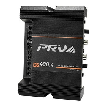 PRV Audio QS400.4 2 Ohm Mini Compact 4 Channel Car Audio Amplifier 4 x 100 Watts RMS at 2 Ohm - Stereo 12 Volts Amp Class D Full Range Bridgeable