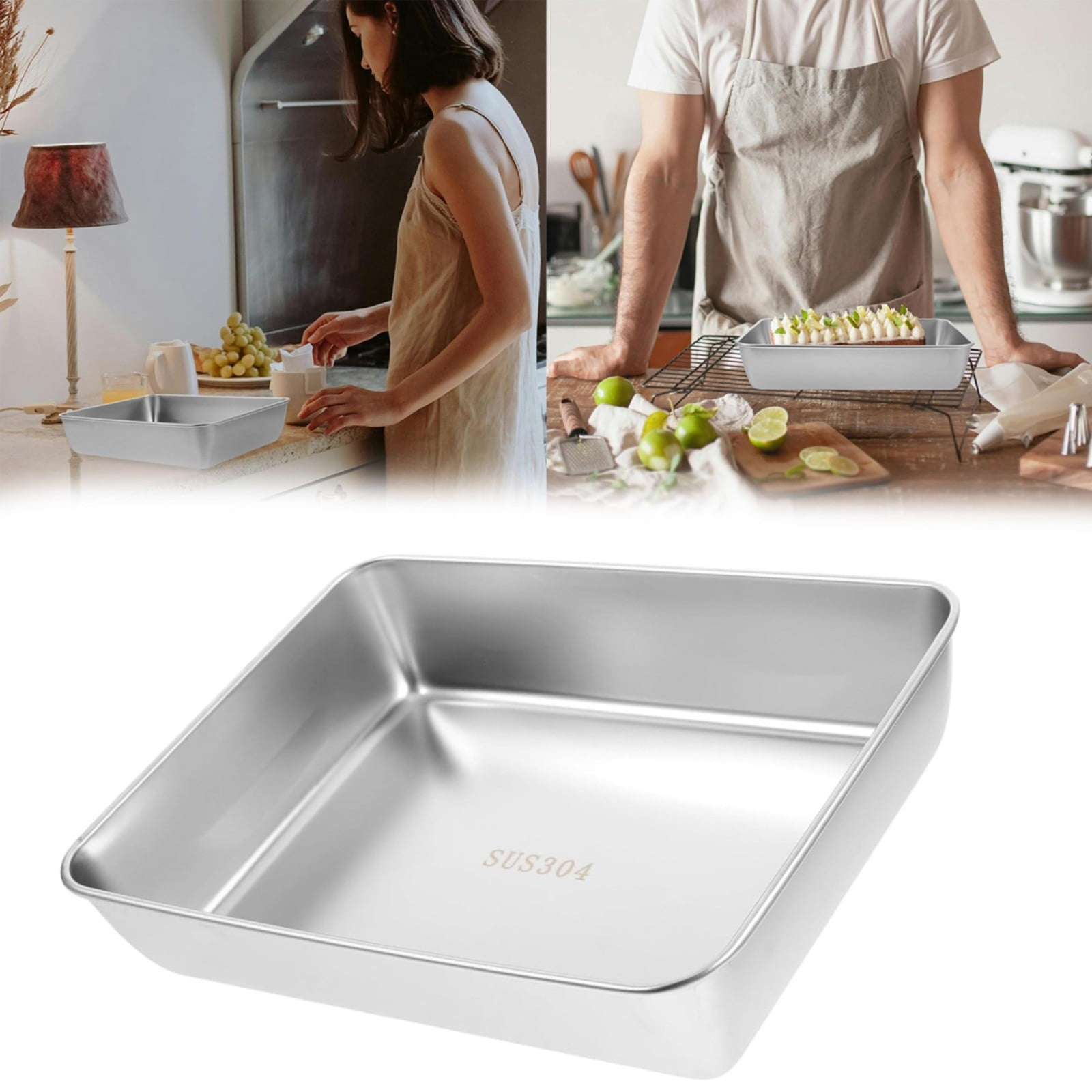 PRYESS 316 Stainless Preservation Box With Lid, Square Plate ...