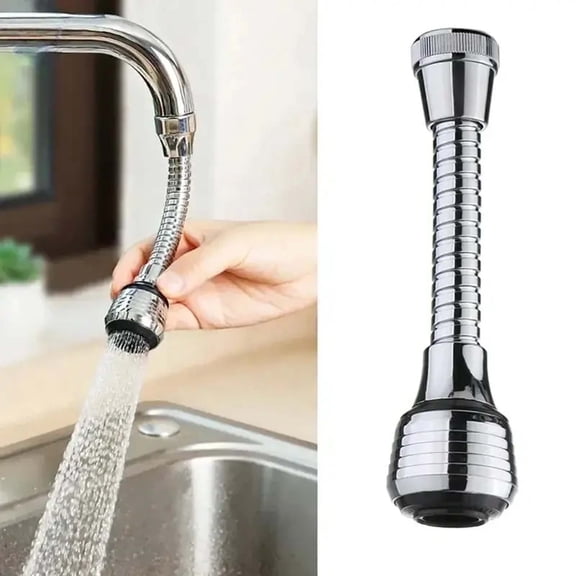 PRYESS 360° Rotatable High Pressure Bubbler Faucet Extender, Water Saving Spray Aerator for Bathroom Kitchen Sink, Swivel Extension Arm with Anti-Splash Nozzle, Chrome