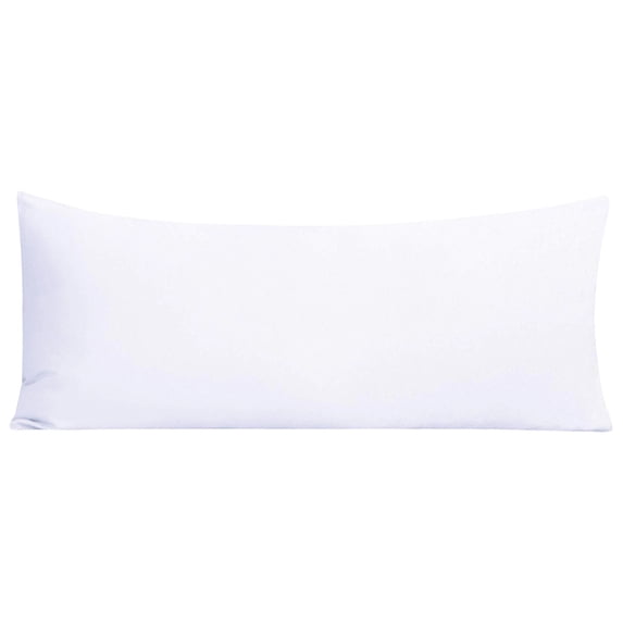 PRYESS Brushed Microfiber Body Pillowcase, White 54 x 20 Inch Brushed Microfiber Body Pillowcase with Envelope Closure