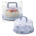 thumbnail image 1 of PRYESS Cake Container with Lid, Cake Container Plastic Cover Lid for Cupcakes, Portable Round Holder for Cookies and Fruit, Two Base Design for Storage, 1 of 9