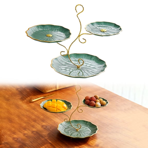 PRYESS Dried Fruit Tray for Table Centerpieces, Candy Dish with Handle, Plastic Dessert Display Stand for Parties