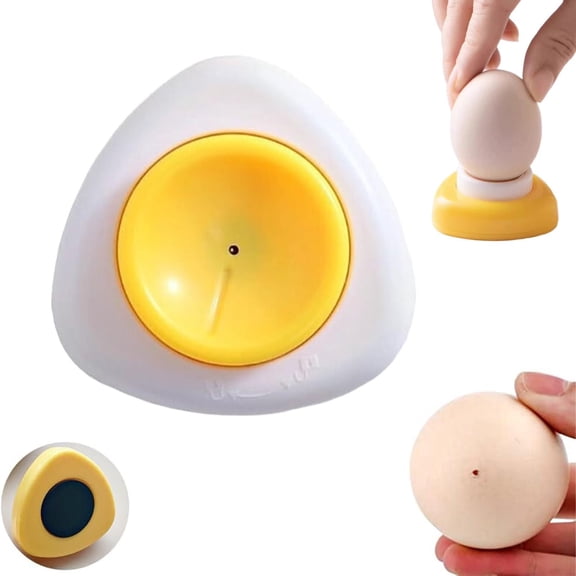 PRYESS Egg Piercer, White, Tool for Eggs to Get Good Hard Boiled Eggs, Egg Poker Pricker with Lock, Easy Egg Peeler by Punching Hole at Bigger End Before Boiling
