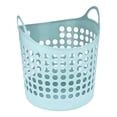 thumbnail image 1 of PRYESS Flexible Plastic Laundry Basket, Blue Flexible Plastic Laundry Basket with Handles, Bathroom Storage Hamper for Bathroom and Bedroom Storage, 1 of 4