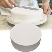 PRYESS Foam Cake Dummy, Cake Model Foam Dummy for Wedding and Birthday Displays, Round Styrofoam Cake for Decorating Practice, 8 Inch Diameter and Easy to Use