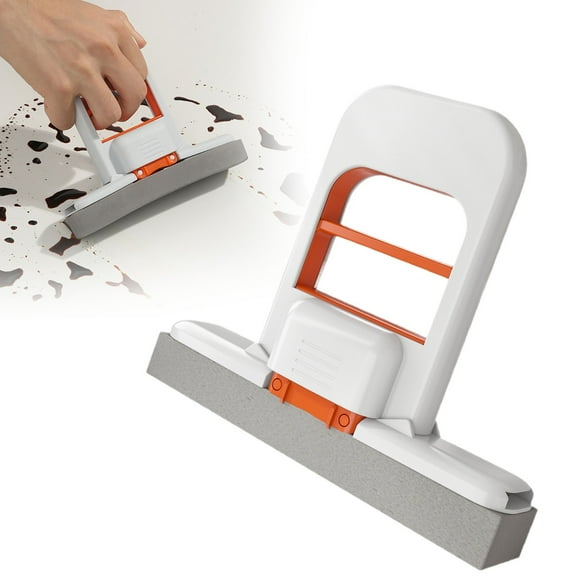 PRYESS Foldable Desktop Mop, Foldable Desktop Mop, Portable Cleaning Sponge Mop for Dry and Wet Use, Self Cleaning, for Kitchen Bathroom