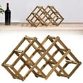 thumbnail image 1 of PRYESS Freestanding Stackable Wine Rack, Freestanding Stackable Wine Rack Organizer, Foldable Design with Scratch Protectors, for Countertop and Cabinets, Small, Brown, 1 of 9