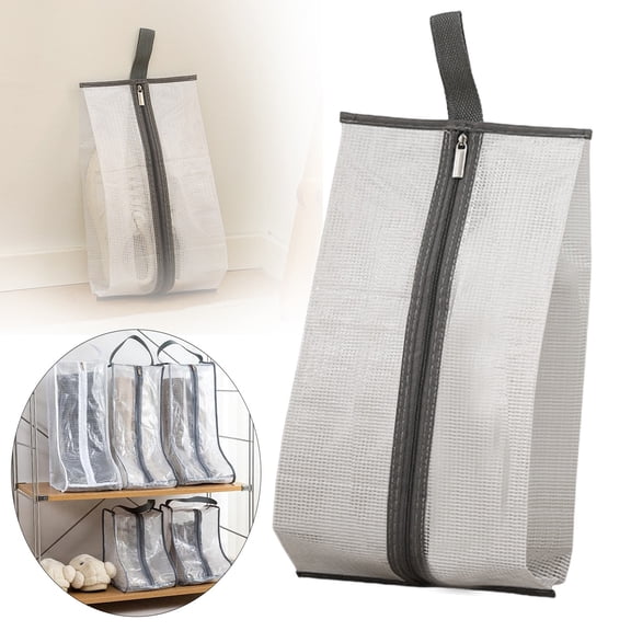 PRYESS Gray Trim Boot Shoe Storage Bag 20X40cm, High Boot Travel Bag Packaging Wardrobe with Handle, Zippered Protects From Dust & Scuffs for Travel Storage