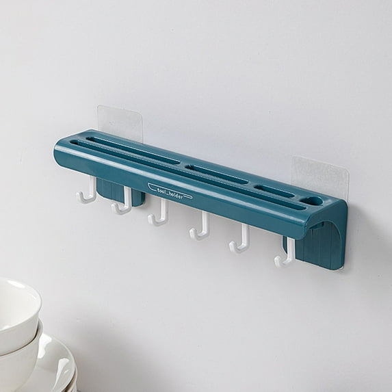 PRYESS Kitchen Storage Rack Household Holder, Spoon And Spatula Storage Rack Wall Mounted Kitchen Rack, Organizes Utensils, Wall-Mounted Kitchen Knife & Utensil Holder, Blue Color