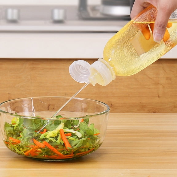 PRYESS Oil Pot Kitchen Household Screaming Oil Bottle, Control Oil Pot Flavor All Oil Pot Seasoning Bottle, Vinegar Oil Cooking Wine Container, Squeeze Oil Bottle / Condiment Dispenser, Style B