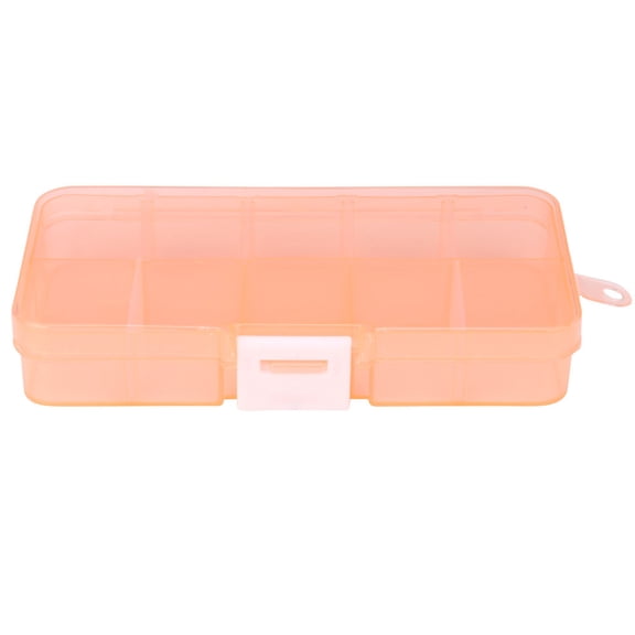 PRYESS Orange 10-Compartment Jewelry Storage Box Organizer, Adjustable Storage Box with Dividers, 13X6.5cm Bead Organizer Craft Box