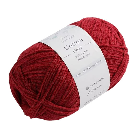 PRYESS Red Crochet Cotton Yarn, 1mm Cotton Crochet Yarn, Knitting Thread for Knitting with Pattern Included