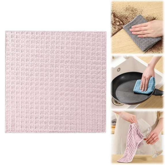 PRYESS Reusable Microfiber Cleaning Cloths, Kitchen Dish Cloths, Reusable Microfiber Cleaning Rags, Soft Absorbent Quick Drying, for Dishes and Surfaces