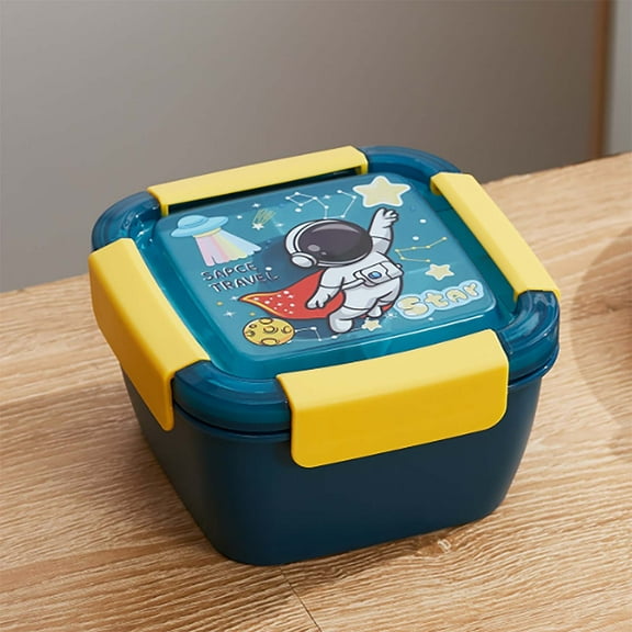 PRYESS Salad Container Large Salad Bowl, 4 Compartment Salad Lunch Container With Reusable Utensil Set And Container For Dressings, Lunch Bento Box, Yellow Color, for Meal Prep