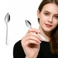 thumbnail image 1 of PRYESS Spoons Silverware 4.9In, Stainless Steel Dinner Spoons, Silverware Table Spoons for Home Kitchen Restaurant, Dishwasher Safe, 1 of 9