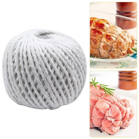PRYESS White 1.5Mm Hemp Yarn Crocheting Approx. 70M, Natural Cotton Kitchen Twine for Cooking Butcher'S Meat Tying String, Food-Safe for Crafts and Bamboo Leaf