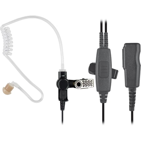 PRYME SPM-2003 2-Wire Sureillance Style Lapel Mic w/Twist Connect Acoustic Tube Earphone AMD Belt-Mounted PTT Button