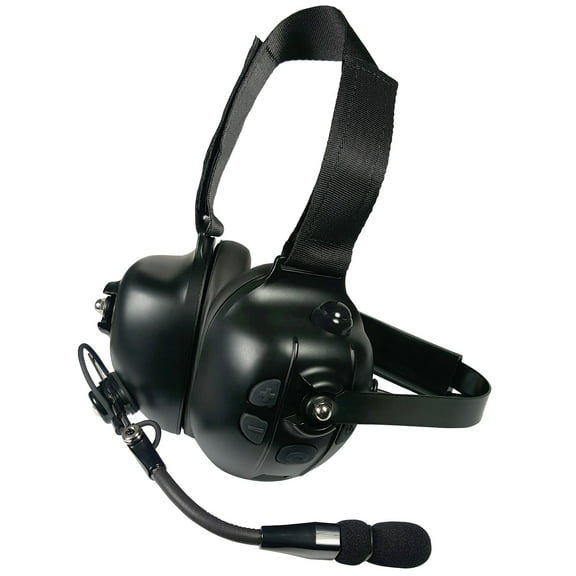 PRYME Wireless PTT Headset - Racing Style with Noise-Cancellng Boom Mic for 2-Way Radios, Cell-Phones, and Tablets with Bluetooth(IOS or Android) - Works with most Push-To-Talk Apps - BTH-900-MAX