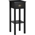 thumbnail image 1 of PRZL 2-Tier Side Table with Drawer, Narrow End Table with Bottom Shelf, for Living Room, Set of 1, Black, 1 of 18