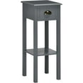 thumbnail image 1 of PRZL 2-Tier Side Table with Drawer, Narrow End Table with Bottom Shelf, for Living Room, Set of 1, Gray, 1 of 9
