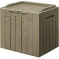 thumbnail image 1 of PRZL 30 Gallon Small Deck Box Outdoor Waterproof Resin Storage Box Lockable Storage Container Outside Package Delivery Box (Beige), 1 of 17