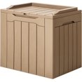 thumbnail image 1 of PRZL 31 Gallon Resin Deck Box Waterproof Indoor Outdoor Storage Boxes for Patio Furniture Cushions and Garden Tools (Light Brown), 1 of 16