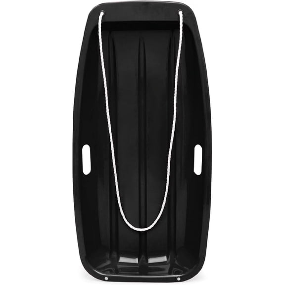 PRZL 35in Kids Plastic Toboggan Snow Sled w/Pull Rope, 2 Handles