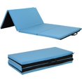 thumbnail image 1 of PRZL 4 Pannel Folding Exercise Mat, 2 Inch Thick Gymnastics Mat 8’x4’, Gym Mat with Carrying Handles for MMA Yoga Stretching Gymnastics and Home Gym（Blue）, 1 of 12