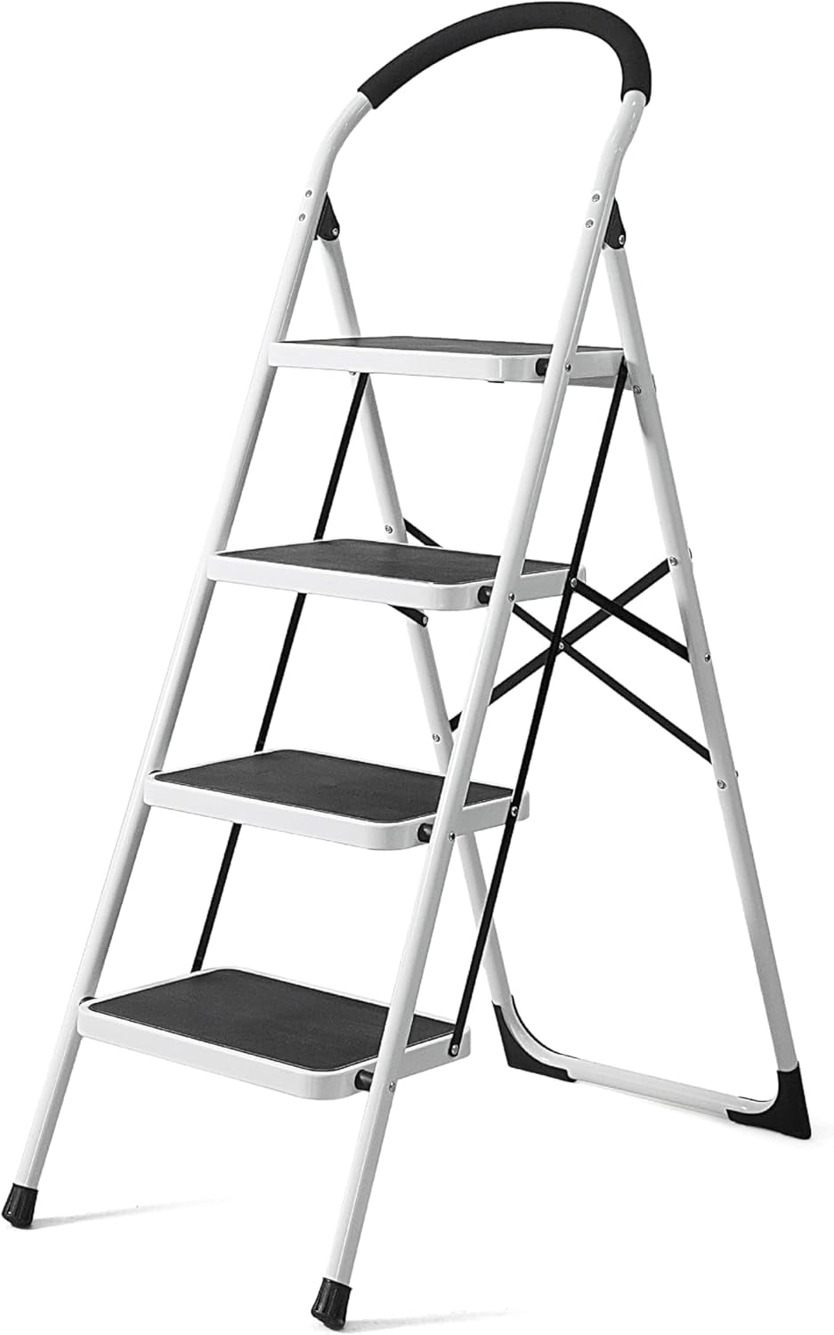 PRZL 4-Step Ladder, Portable Folding Step Stool with Extra Wide Anti ...
