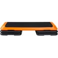 thumbnail image 1 of PRZL 43'' Exercise Aerobic Step Platform, Adjustable Fitness Stepper with 4 Stackable Risers, Aerobics Stepper Workout Stepper for Home Gym Cardio Strength & Training（Orange）, 1 of 13
