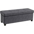 thumbnail image 1 of PRZL 43 Inch Folding Storage Ottoman with Storage Bench, Long Large Storage Ottoman Bench, Storage Chest, Foot Rest Stool, Bedroom Bench with Storage - Charcoal Gray, 1 of 16